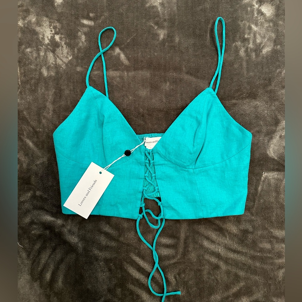 Lovers + Friends Light blue top